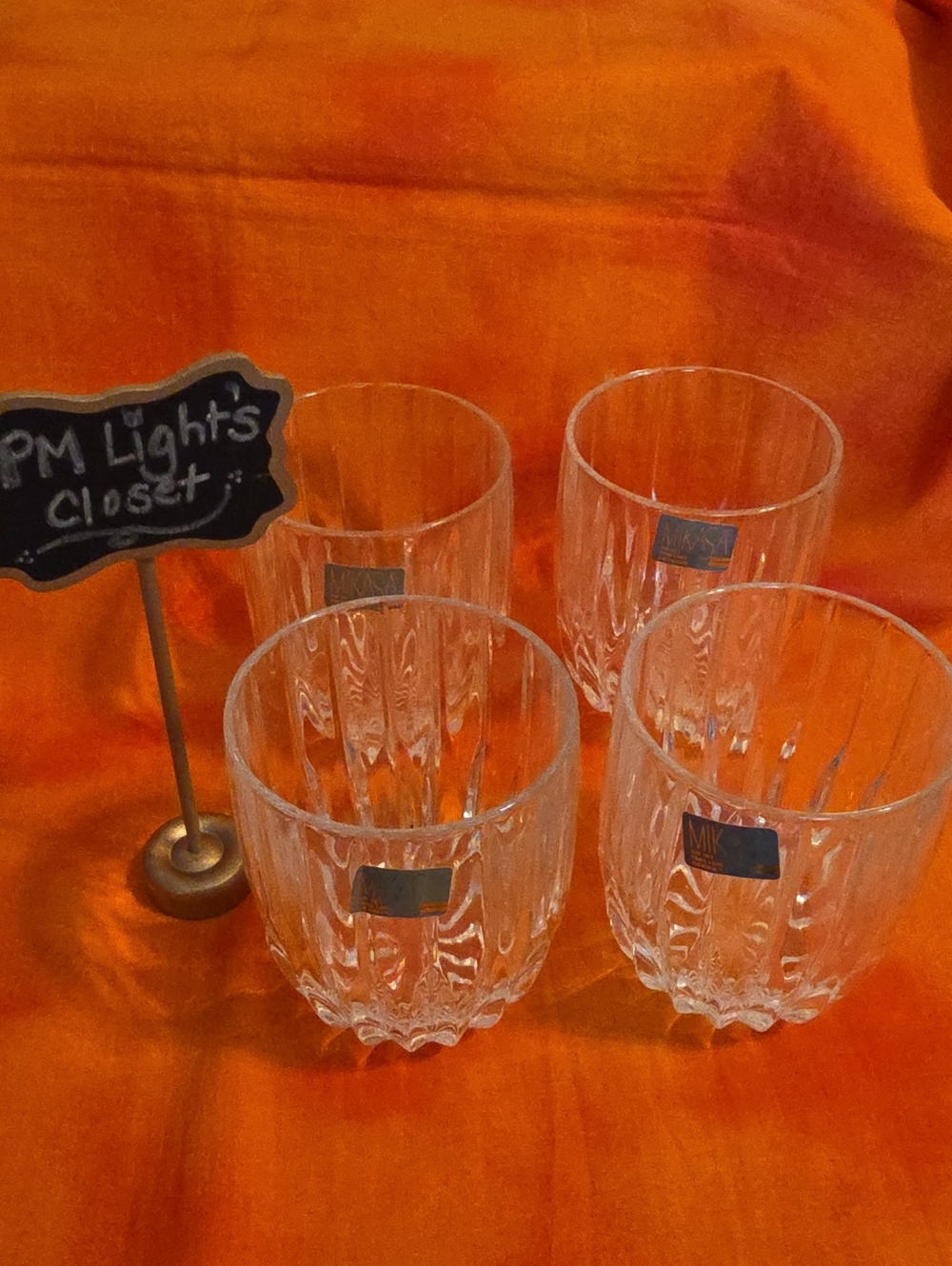 Crystal Tumbler Glasses - Clear Glass, Set of 4